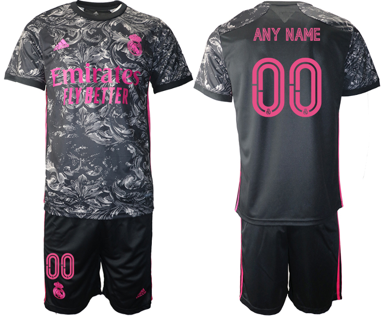 2020-21 Real Madrid away any name black custom soccer jerseys