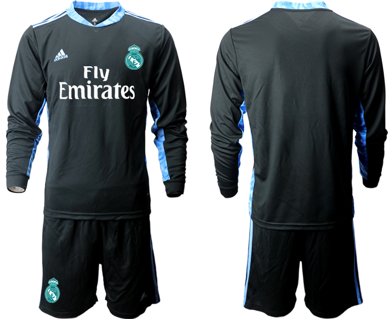 2020-21 Real Madrid black goalkeeper long sleeve soccer jerseys