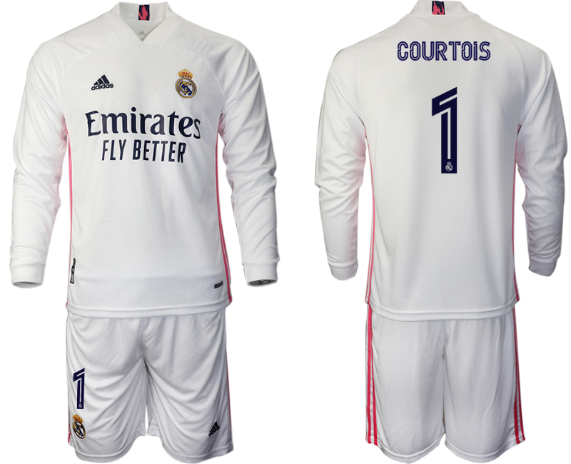 2020-21 Real Madrid home 1# COURTOIS long sleeve soccer jerseys