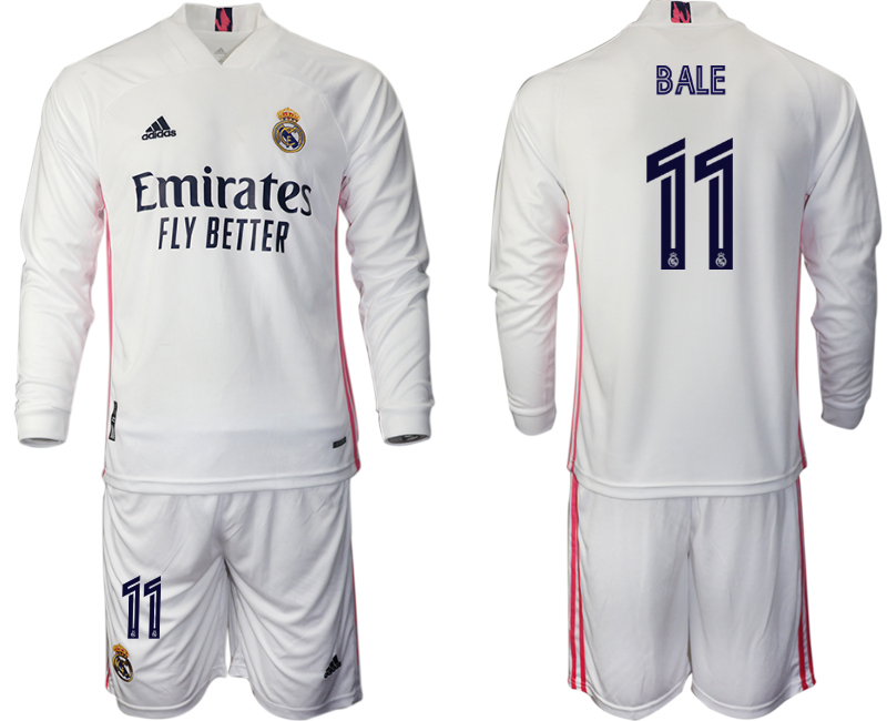 2020-21 Real Madrid home 11# BALE long sleeve soccer jerseys