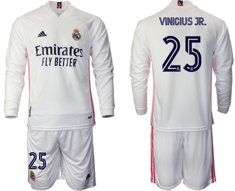 2020-21 Real Madrid home 25# VINICIUS JR. long sleeve soccer jerseys