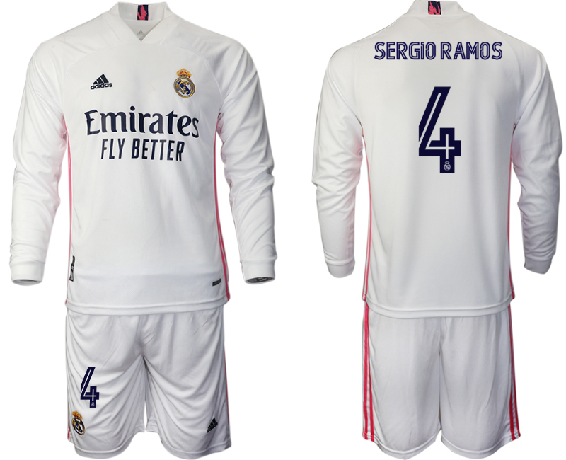 2020-21 Real Madrid home 4# SERGIO RAMOS long sleeve soccer jerseys