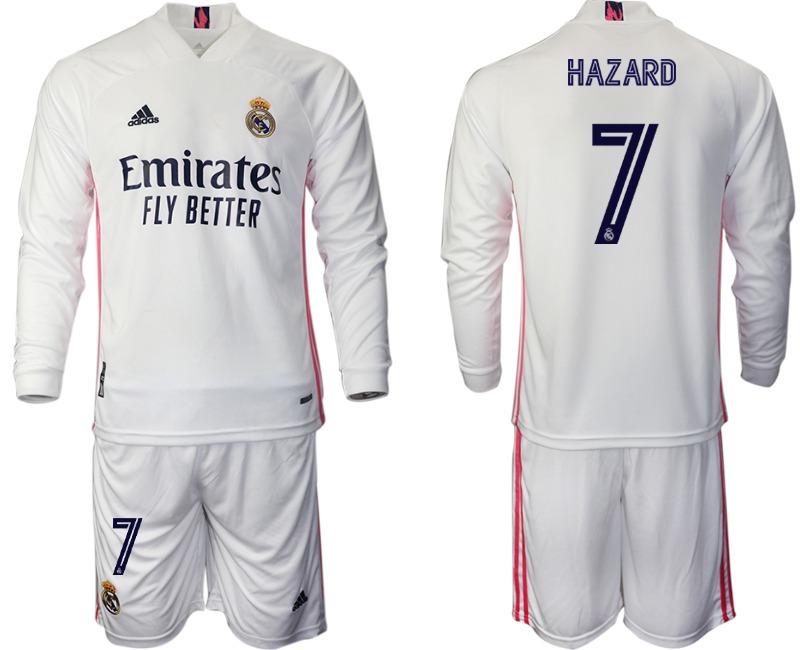 2020-21 Real Madrid home 7# HAZARD long sleeve soccer jerseys