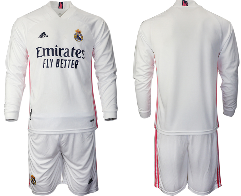 2020-21 Real Madrid home long sleeve soccer jerseys