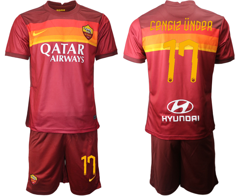 2020-21 Roma 17 CENGIZ UNDER Home Soccer Jersey