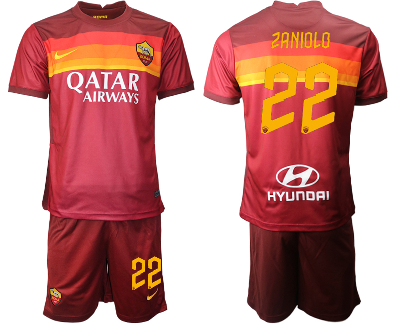 2020-21 Roma 22 ZANIOLO Home Soccer Jersey