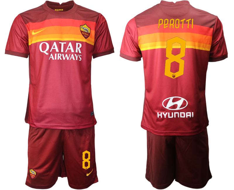 2020-21 Roma 8 PEROTTI Home Soccer Jersey