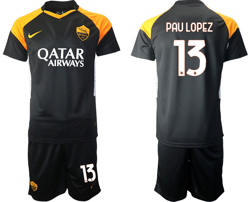 2020-21 Rome away 13# PAULOPEZ black soccer jerseys