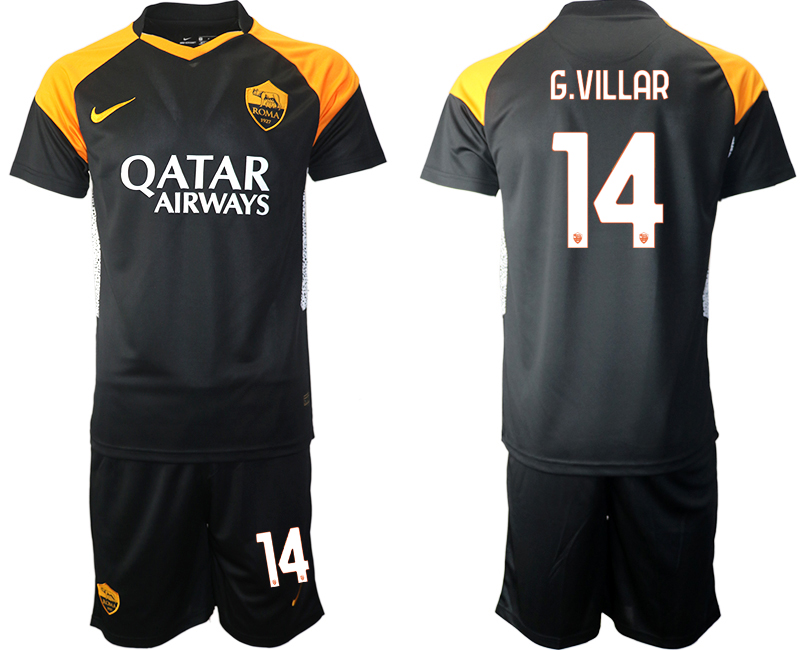 2020-21 Rome away 14# G.VILLAR black soccer jerseys