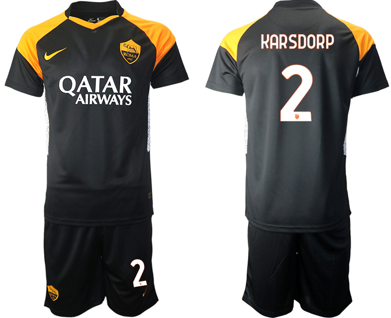 2020-21 Rome away 2# KARSDORP black soccer jerseys