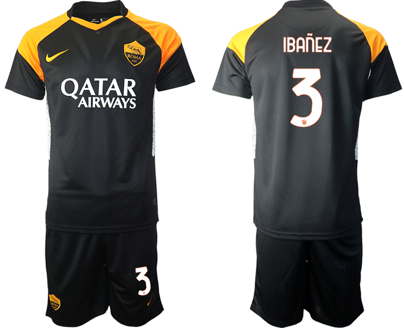 2020-21 Rome away 3# IBANEZ black soccer jerseys