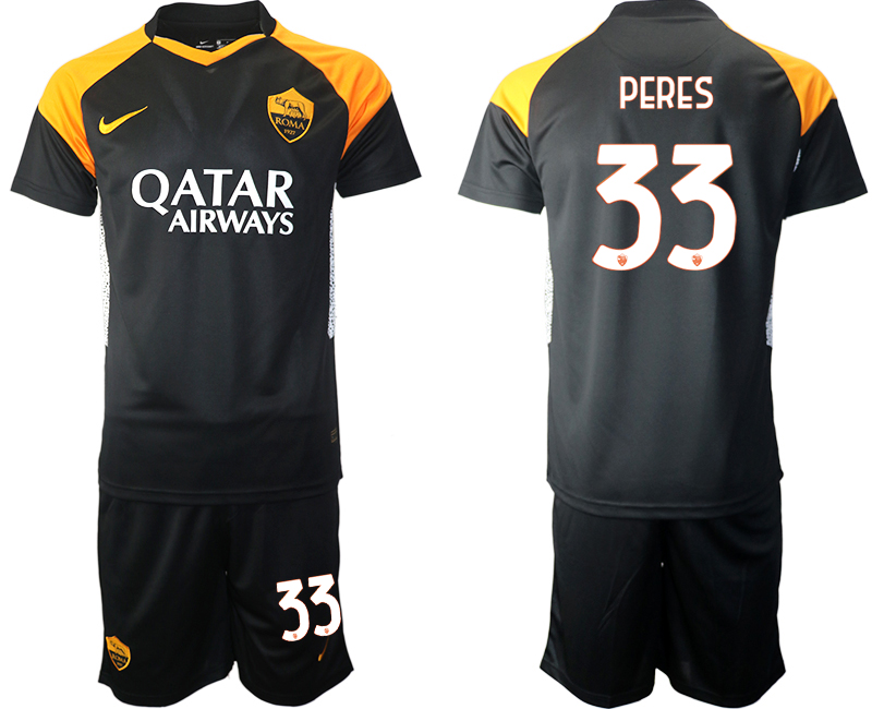 2020-21 Rome away 33# PERES black soccer jerseys