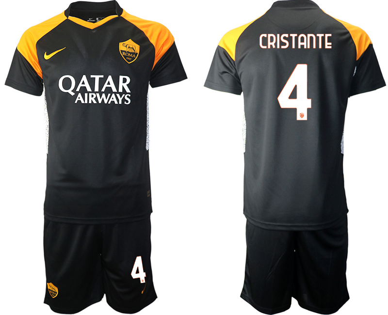 2020-21 Rome away 4# CRISTANTE black soccer jerseys