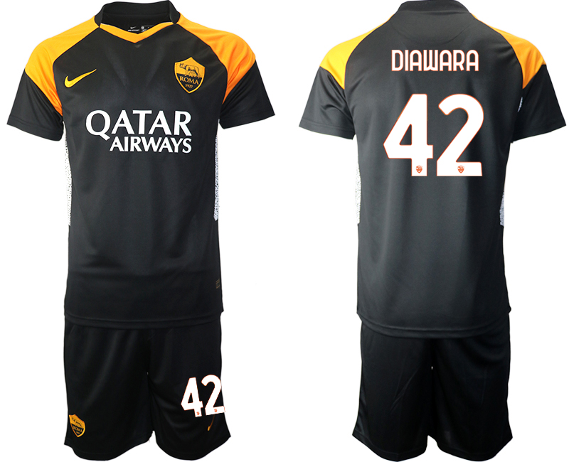 2020-21 Rome away 42# DIAWARA black soccer jerseys