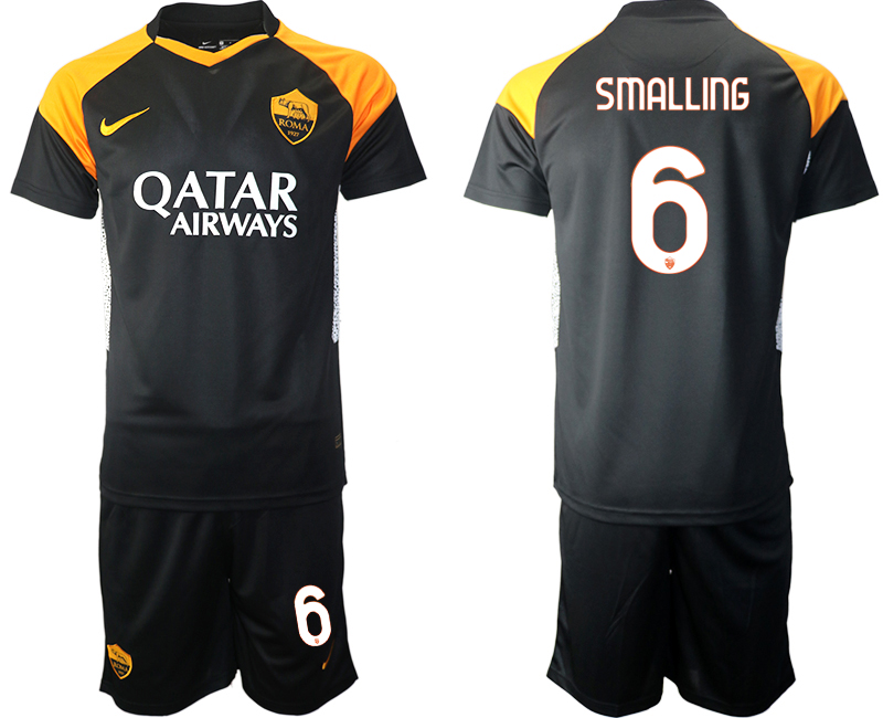 2020-21 Rome away 6# SMALLING black soccer jerseys