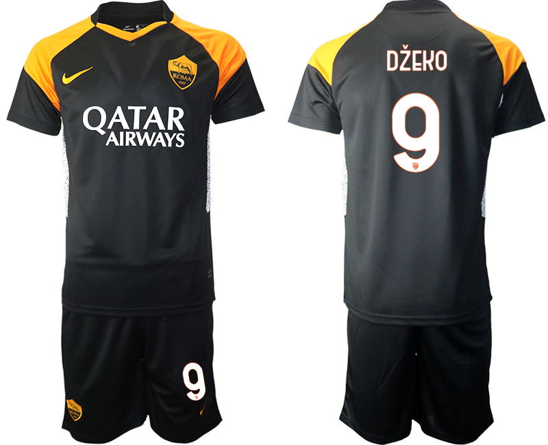 2020-21 Rome away 9# DZEKO black soccer jerseys