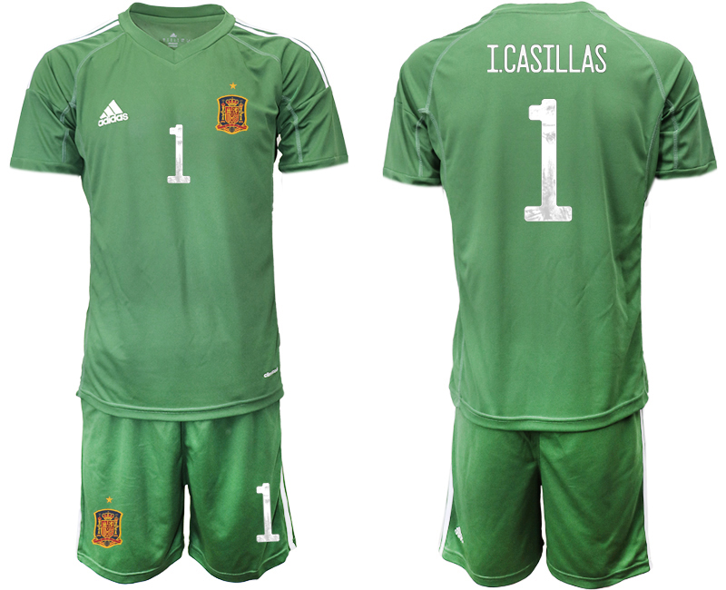 2020-21 Spain army green goalkeeper 1# I.CASILLAS soccer jerseys