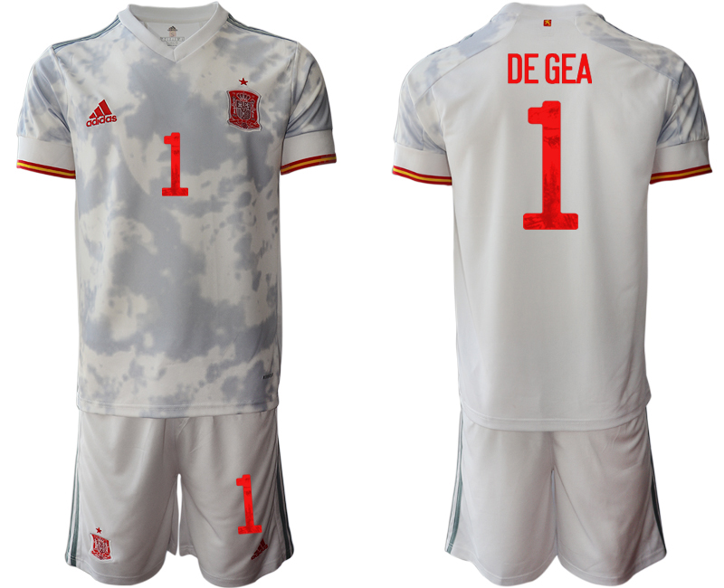 2020-21 Spain away 1# DE GEA white soccer jerseys