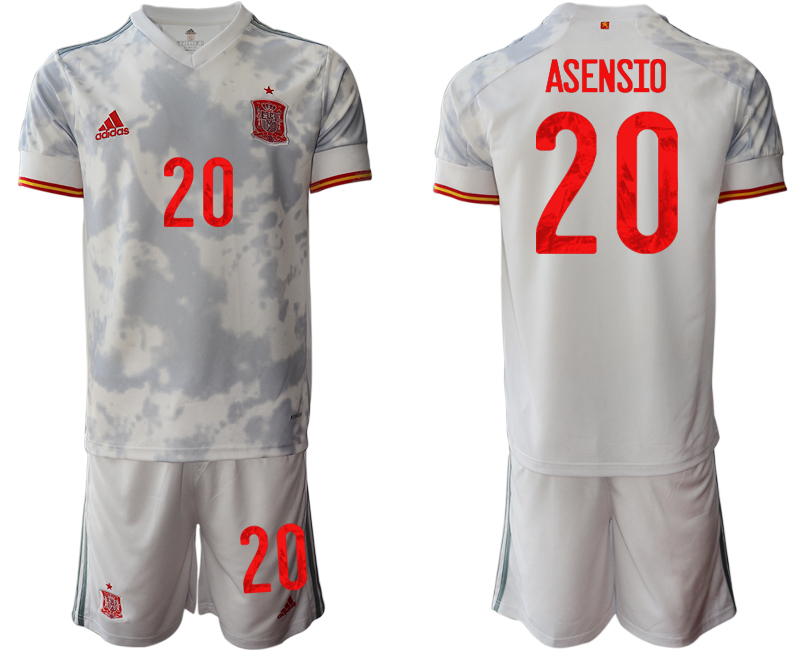 2020-21 Spain away 20# ASENSIO white soccer jerseys