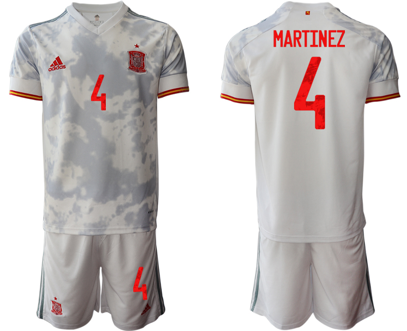 2020-21 Spain away 4# MARTINEZ white soccer jerseys