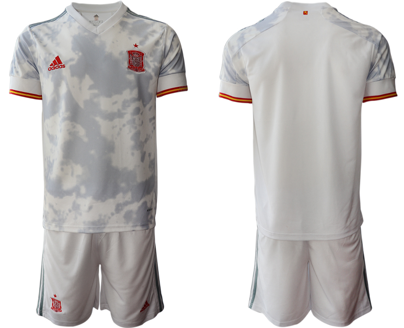 2020-21 Spain away white soccer jerseys