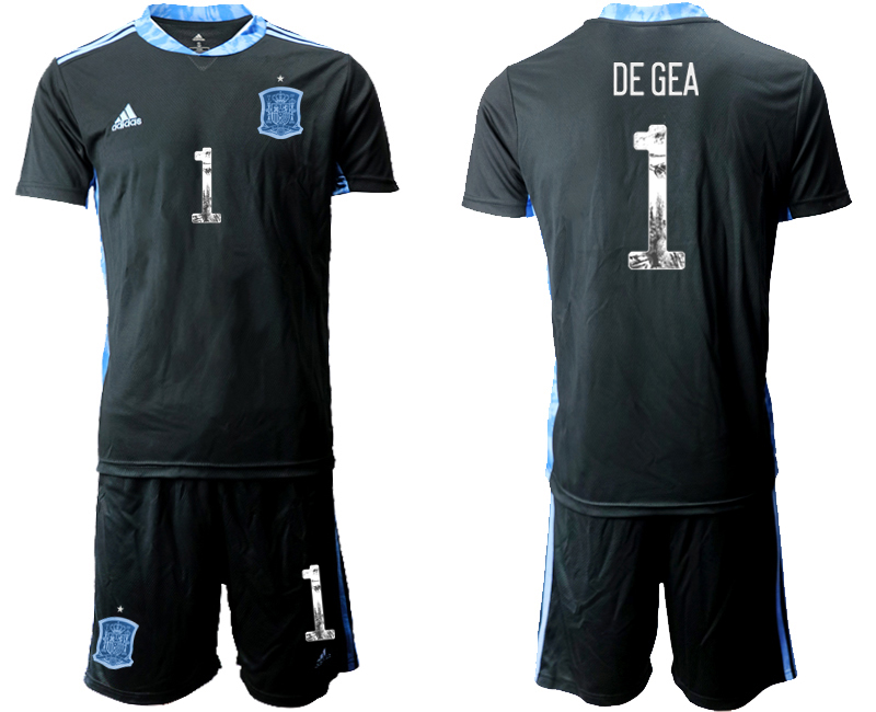 2020-21 Spain black goalkeeper 1# DE GEA soccer jerseys