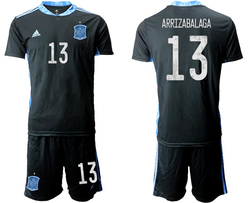 2020-21 Spain black goalkeeper 13# ARRIZABALAGA soccer jerseys