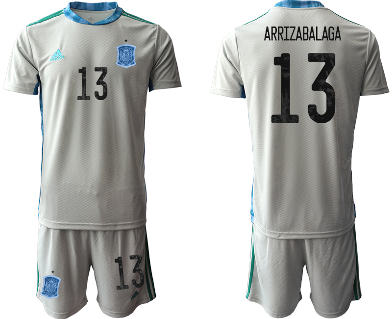 2020-21 Spain gray goalkeeper 13# ARRIZABALAGA soccer jerseys