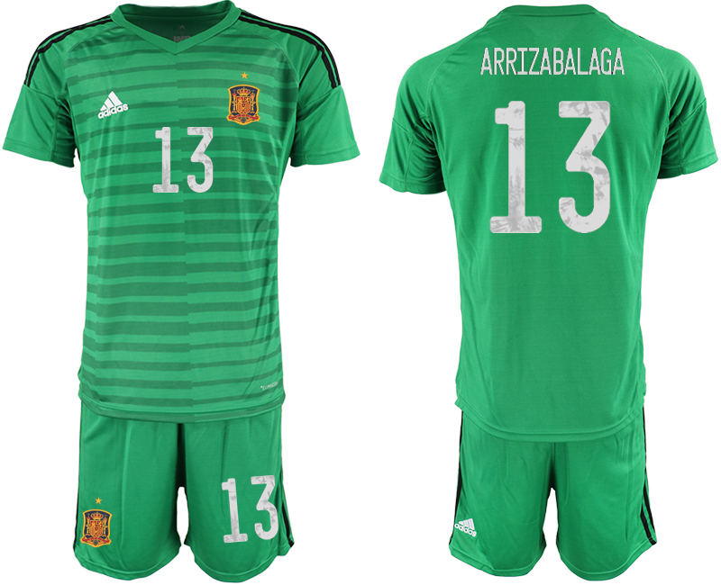 2020-21 Spain green goalkeeper 13# ARRIZABALAGA soccer jereys