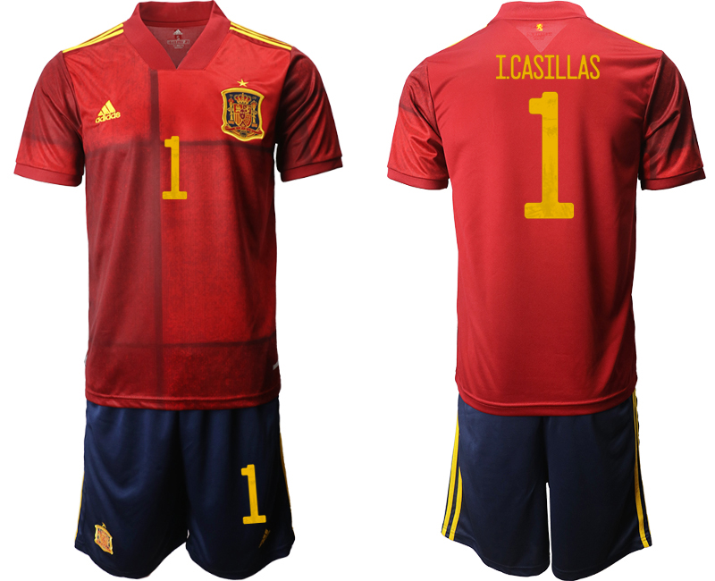 2020-21 Spain home 1# I.CASILLAS soccer jerseys