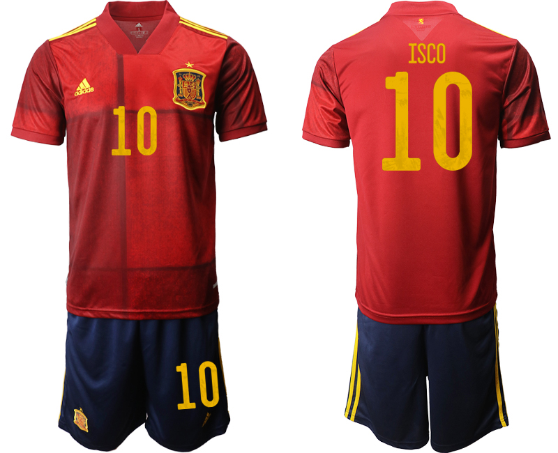 2020-21 Spain home 10# ISCO soccer jerseys