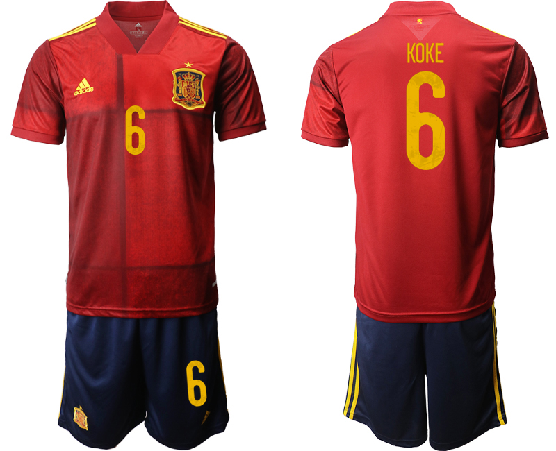 2020-21 Spain home 6# KOKE soccer jerseys