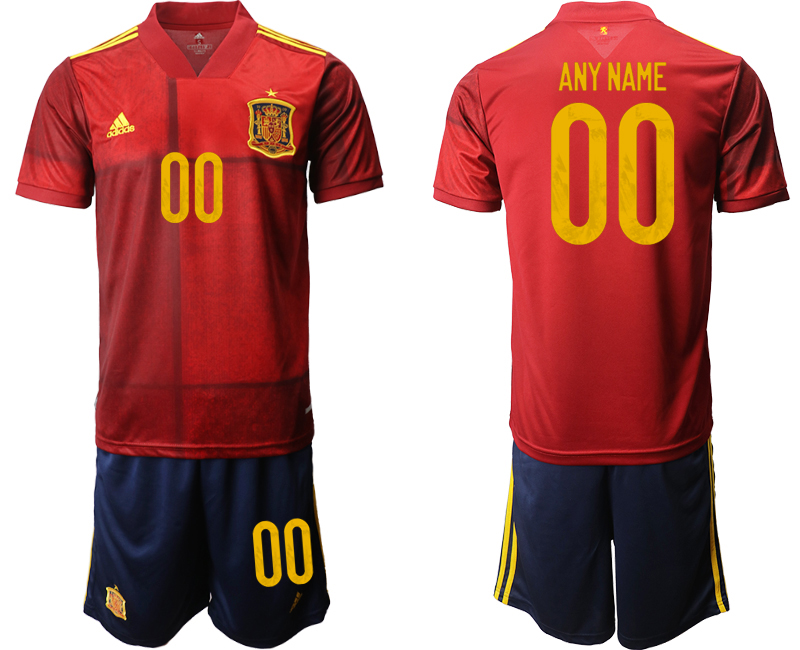 2020-21 Spain home any name custom soccer jerseys