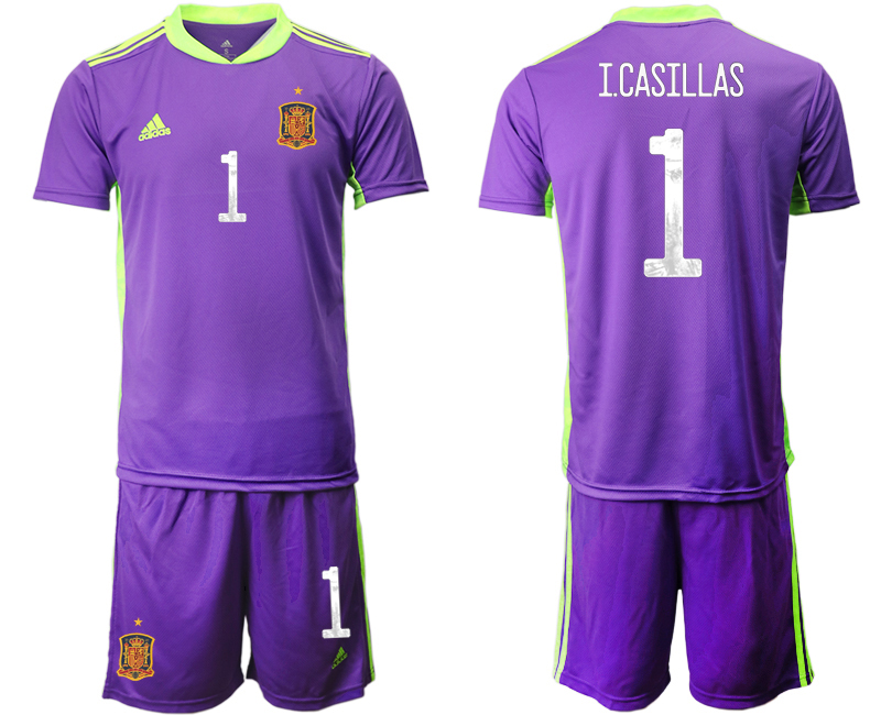 2020-21 Spain purple goalkeeper 1# I.CASILLAS soccer jerseys