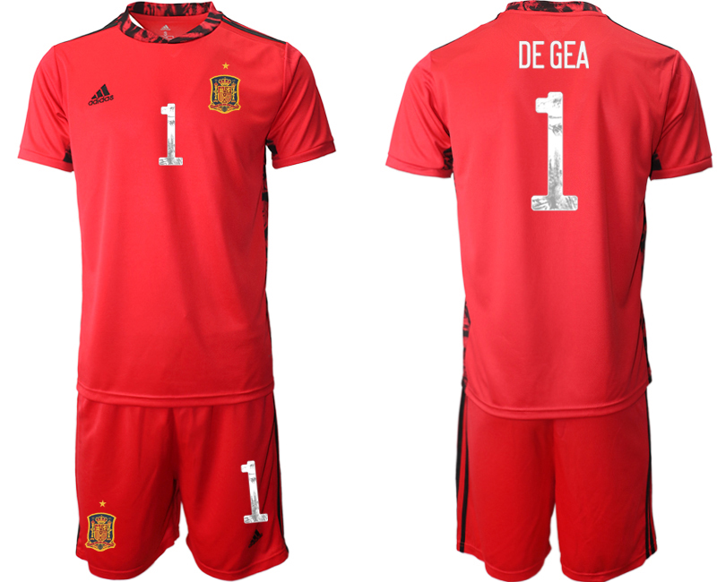 2020-21 Spain red goalkeeper 1# DE GEA soccer jerseys