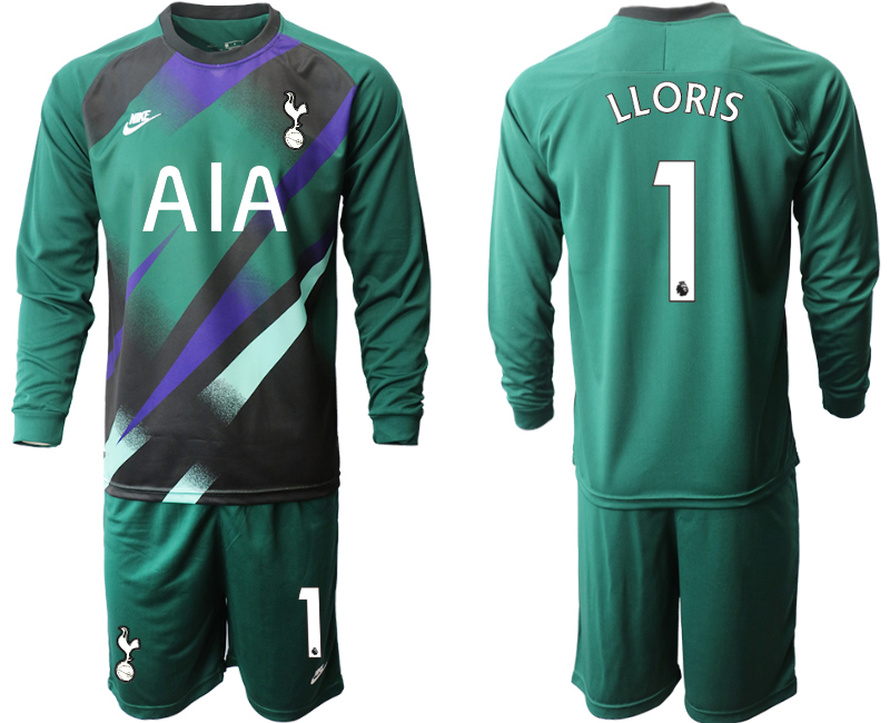 2020-21 Tottenham Hotspur Dark green goalkeeper 1# LLORIS long sleeve soccer jerseys