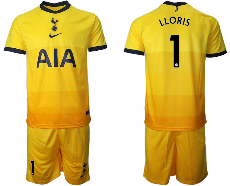 2020-21 Tottenham Hotspur away 1# LLORIS yellow soccer jerseys