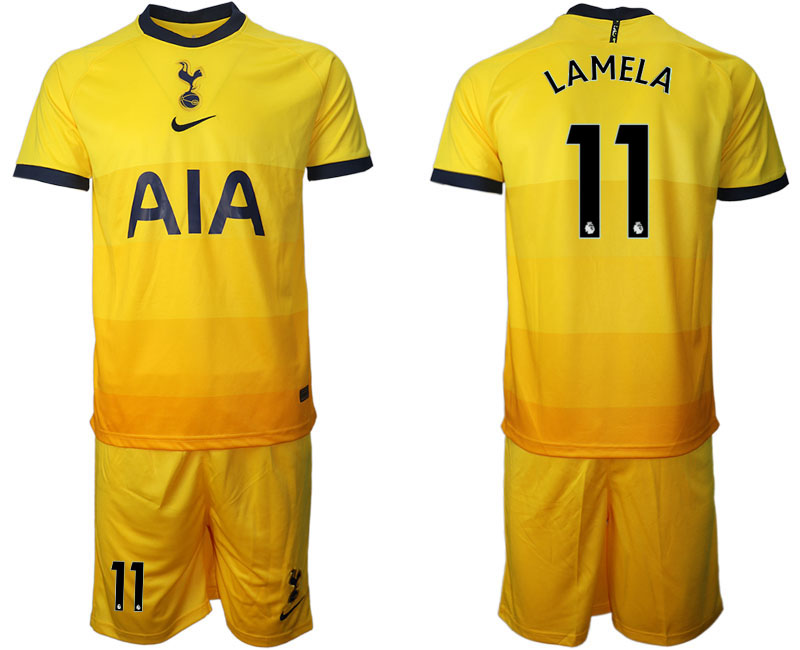 2020-21 Tottenham Hotspur away 11# LAMELA yellow soccer jerseys