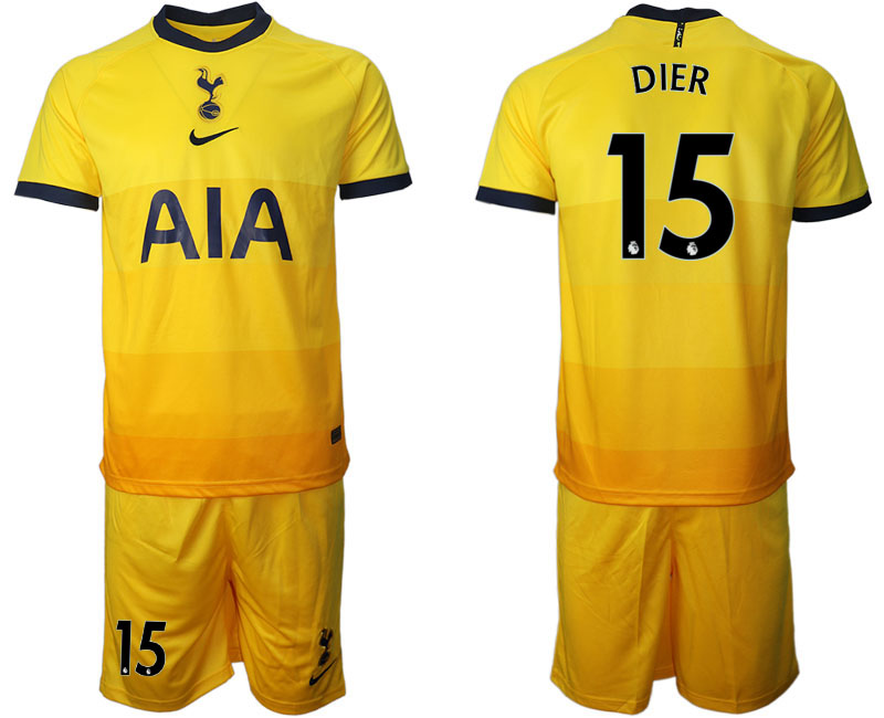 2020-21 Tottenham Hotspur away 15# DIER yellow soccer jerseys