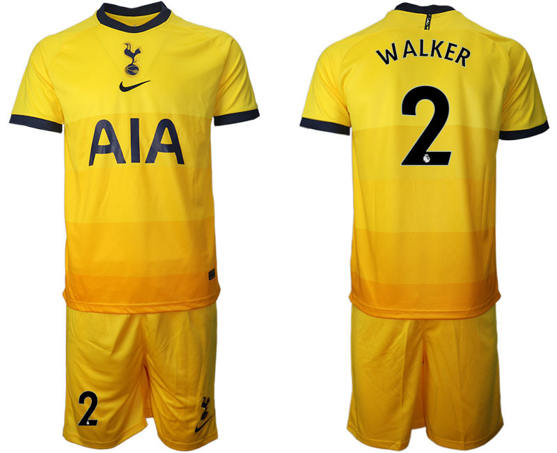 2020-21 Tottenham Hotspur away 2# WALKER yellow soccer jerseys