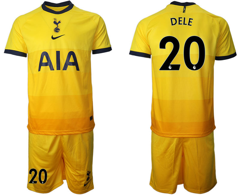 2020-21 Tottenham Hotspur away 20# DELE yellow soccer jerseys