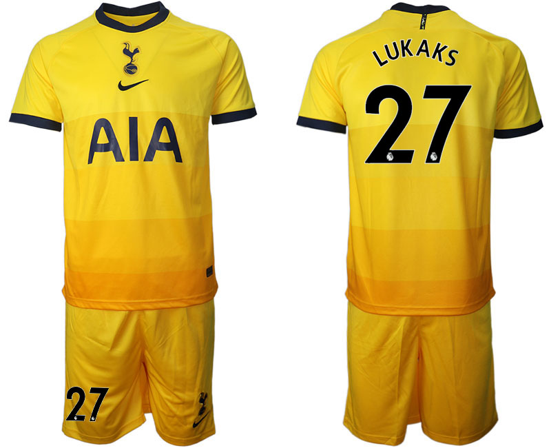 2020-21 Tottenham Hotspur away 27# LUKAKS yellow soccer jerseys