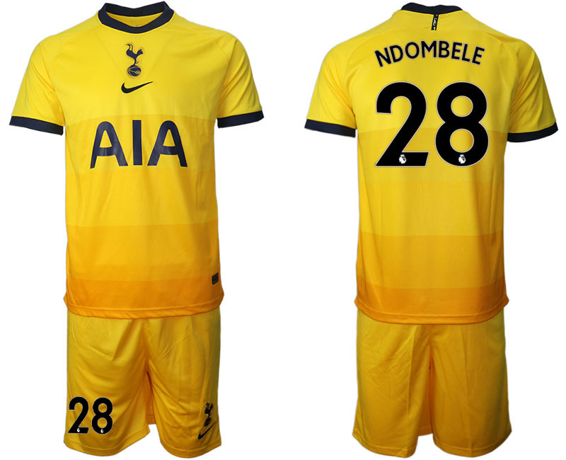 2020-21 Tottenham Hotspur away 28# NDOMBELE yellow soccer jerseys