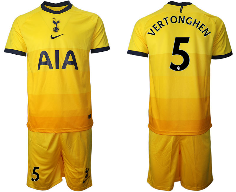 2020-21 Tottenham Hotspur away 5# VERTONGHEN yellow soccer jerseys