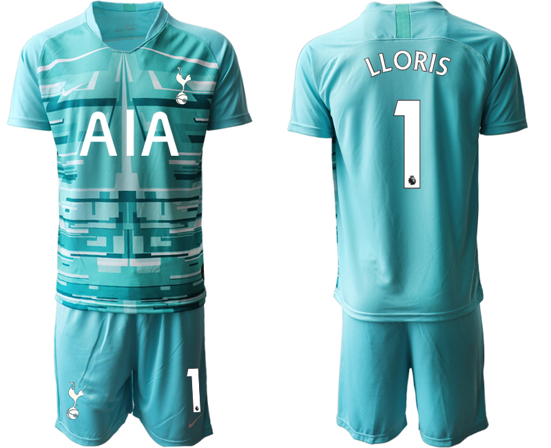 2020-21 Tottenham Hotspur lake blue goalkeeper 1# LLORIS soccer jerseys.