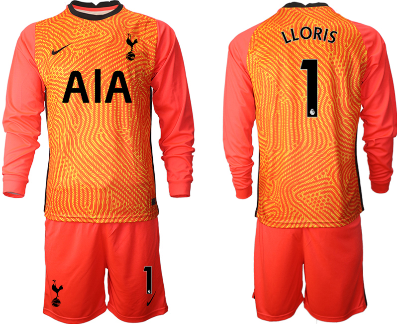 2020-21 Tottenham Hotspur red goalkeeper 1# LLORIS long sleeve soccer jerseys