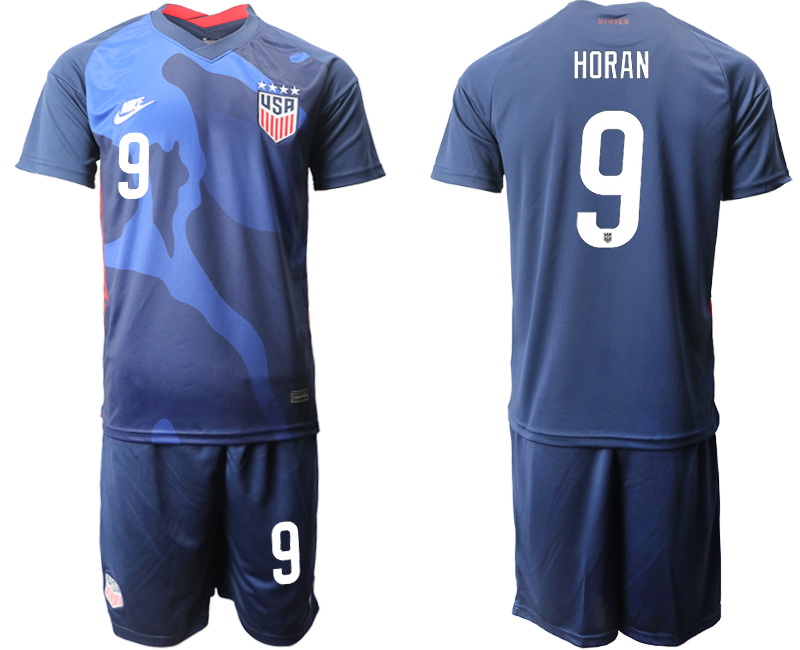 2020-21 United States away 9# HORAN soccer jerseys