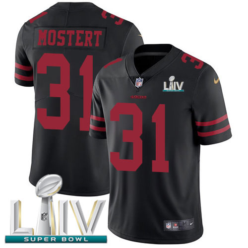 Nike 49ers #31 Raheem Mostert Black Super Bowl LIV 2020 Alternate Men's Stitched NFL Vapor Untouchable Limited Jersey