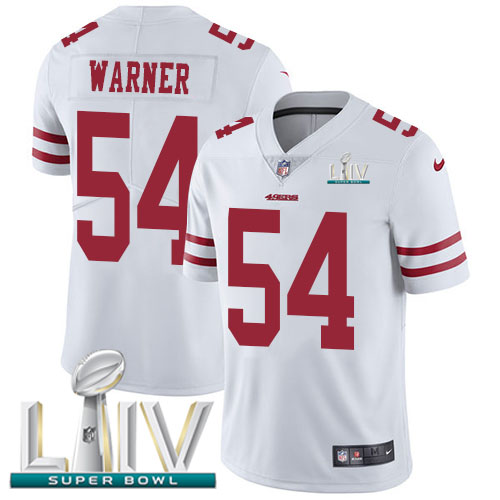 Nike 49ers #54 Fred Warner White Super Bowl LIV 2020 Men's Stitched NFL Vapor Untouchable Limited Jersey