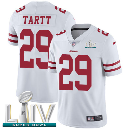 Nike 49ers #29 Jaquiski Tartt White Super Bowl LIV 2020 Youth Stitched NFL Vapor Untouchable Limited Jersey